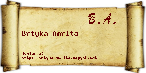 Brtyka Amrita névjegykártya